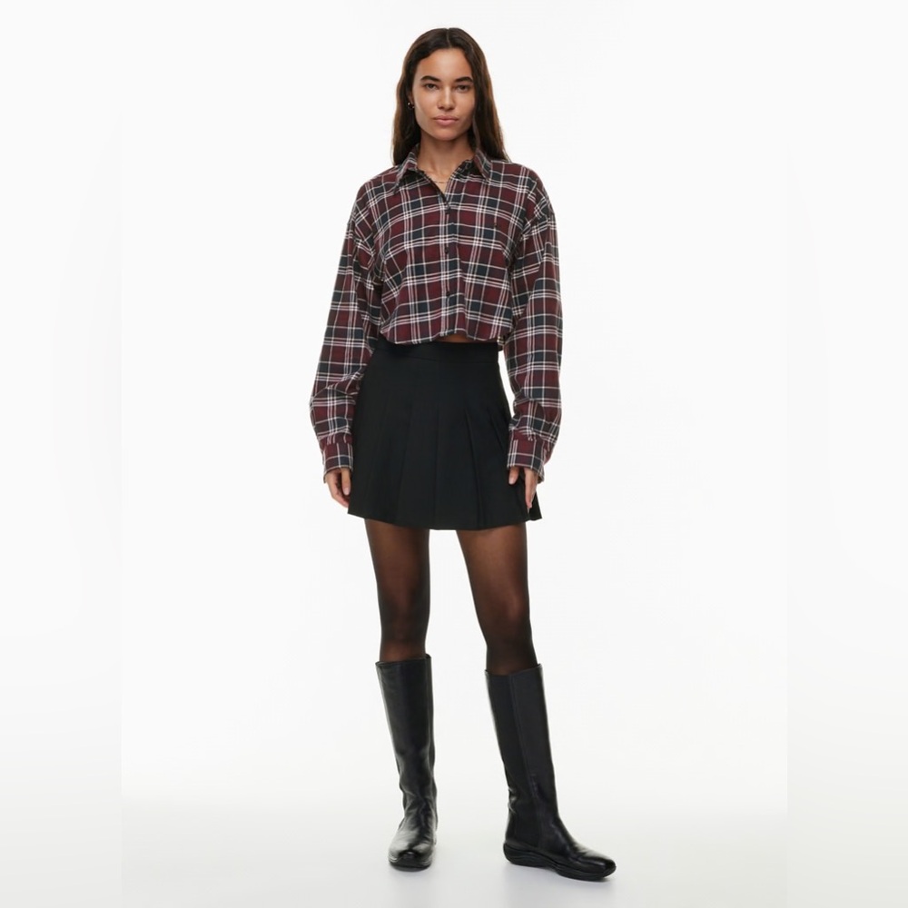 Sunday Best Aritzia Poppy Shirt Ada Spiced Burgundy Black Plaid, Size Medium M - Picture 14 of 14